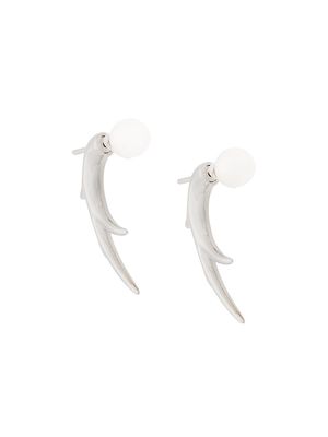 Shaun Leane sterling silver Cherry Blossom pearl Talon earrings