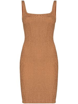Hunza G Tank square-neck mini dress - Brown