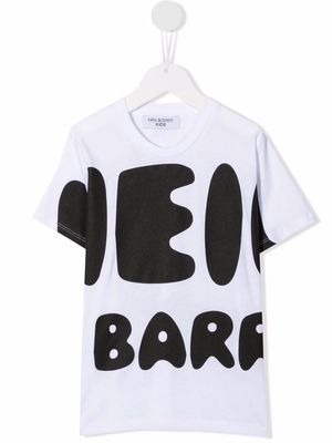 Neil Barrett Kids logo slogan t-shirt - White