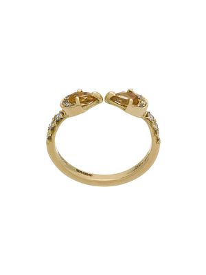 Dubini Theodora Double Drop 18kt gold ring - Yellow