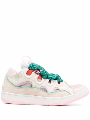 LANVIN Curb lace-up sneakers - Pink