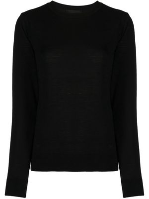 Emporio Armani fine knit round neck jumper - Black