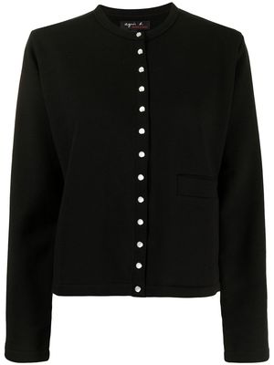 agnès b. snap-fastening knitted cardigan - Black
