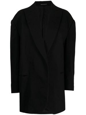 Yohji Yamamoto long-sleeve wrap jacket - Black