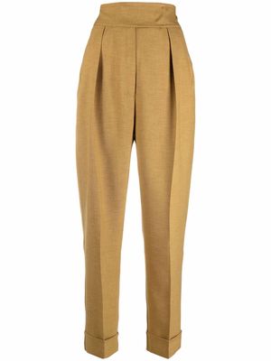 12 STOREEZ tapered high-waisted trousers - Neutrals