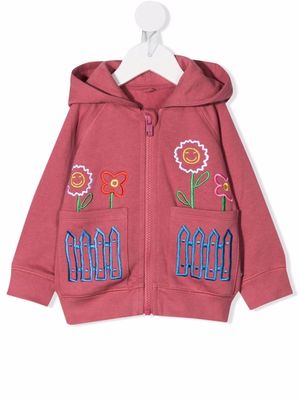 Stella McCartney Kids floral-embroidered hoodie - Pink