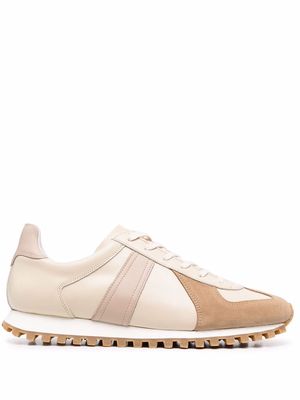 SANDRO panelled lace-up sneakers - Neutrals