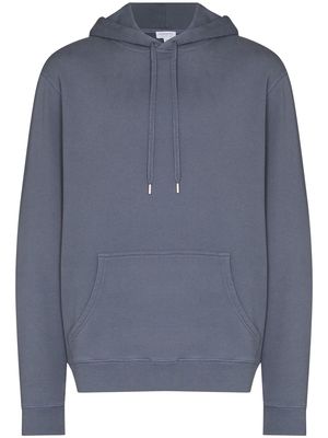 Sunspel long-sleeve cotton hoodie - Blue