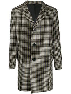 LANVIN single-breasted check coat - Brown