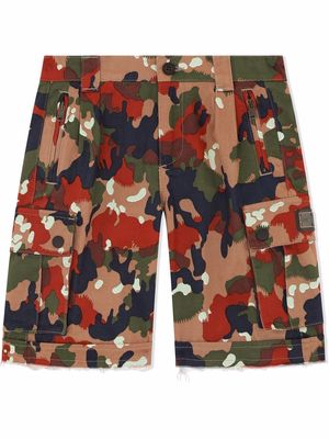 Dolce & Gabbana Kids camouflage-print cargo shorts - Green