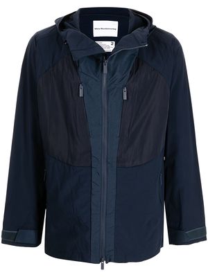 White Mountaineering hooded zip-up parka - Blue