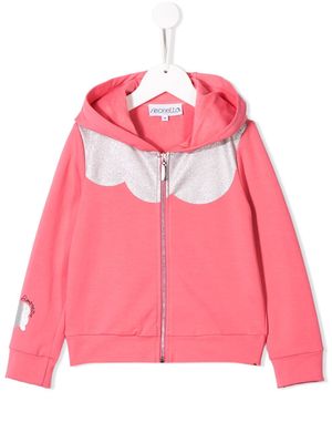 Simonetta glitter panel hoodie - Pink