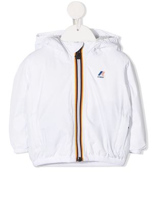 K Way Kids logo-print hooded jacket - White
