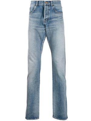 Saint Laurent stonewashed straight-leg jeans - Blue
