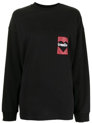 Ground Zero logo-print crew neck sweatshirt - Black