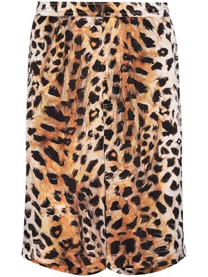 Endless Joy leopard print silk Bermuda shorts - Brown