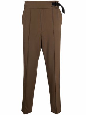 Agnona piped-trim wool tailored trousers - Brown