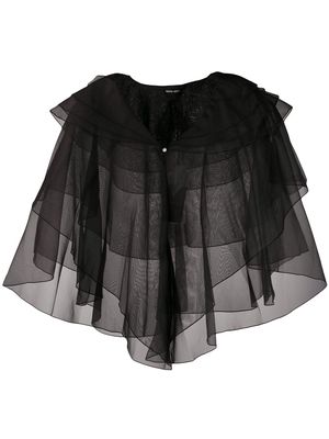 Giorgio Armani layered poncho jacket - Black