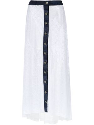 Amir Slama long lace skirt - White