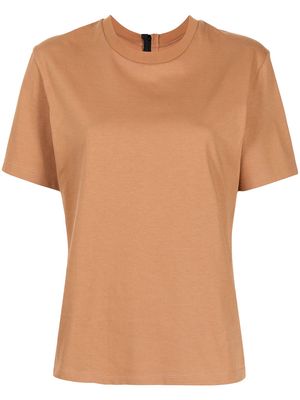 Muller Of Yoshiokubo rear zip cotton T-shirt - Brown
