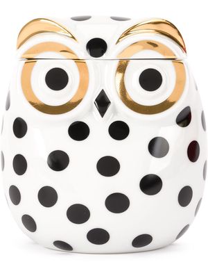 Fornasetti dotted owl jar - White