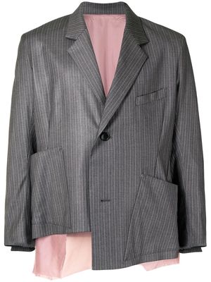 sulvam striped boxy blazer - Grey