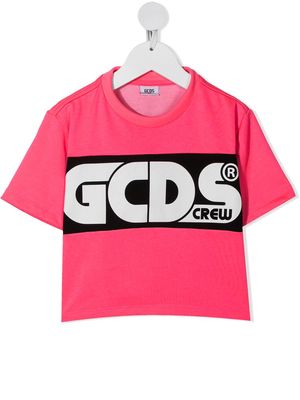 Gcds Kids logo print T-shirt - Pink