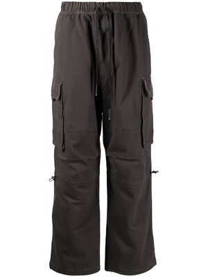 izzue straight-leg cargo trousers - Black
