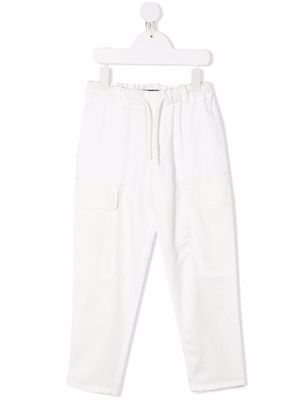 Emporio Armani Kids drawstring-waist trousers - White