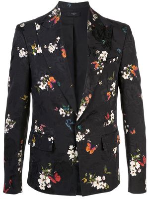 AMIRI floral embroidered printed blazer - Black