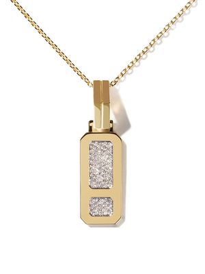 AS29 18kt yellow gold DNA pavé diamond pendant necklace