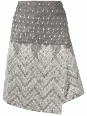Christian Dior 1990s pre-owned high-waisted wrap skirt - Grey