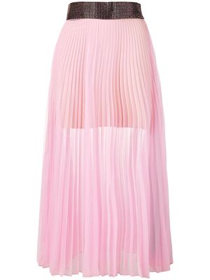 Christopher Kane crystal mesh pleated skirt - Pink