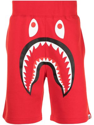 A BATHING APE® Shark-print track shorts - Red