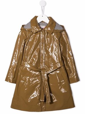 Bonpoint brown belted raincoat