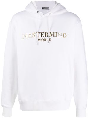Mastermind World logo plaque hoodie - White