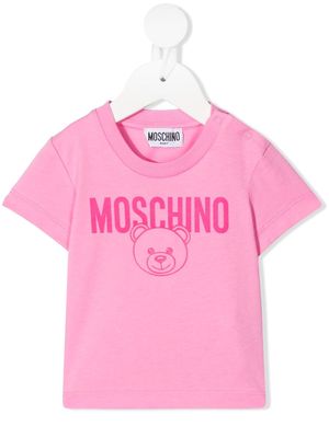 Moschino Kids logo-print short-sleeved T-shirt - Pink