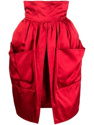 Balenciaga Pre-Owned 1980s front slit skirt - Red