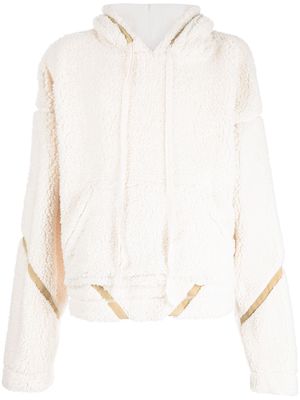 Greg Lauren teddy fleece hoodie - White