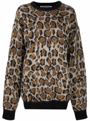 ROTATE Frey leopard-knit jumper - Neutrals