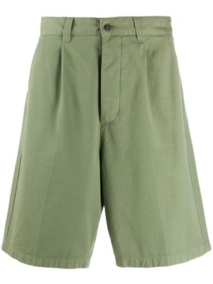 AMI Paris Pleated Bermuda Shorts - Green