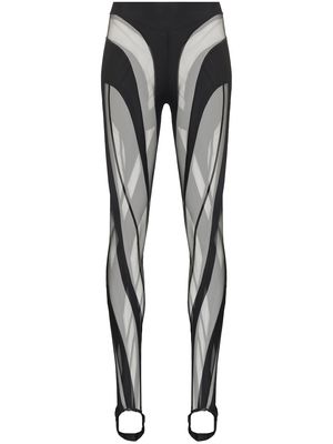 Mugler Spiral panelled leggings - Black