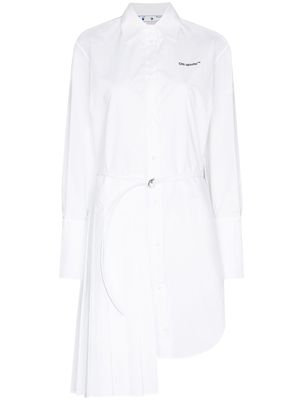 Off-White asymmetric pleated shirt dress