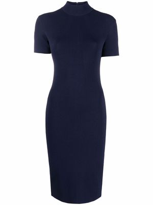 Ralph Lauren Collection short-sleeved fine-knitted dress - Blue