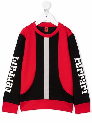 Ferrari Kids logo panelled sweatshirt - Red