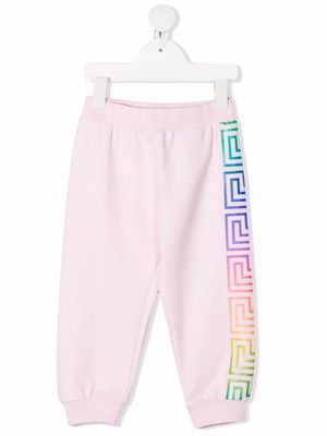Versace Kids Greca-pattern print sweatpants - Pink