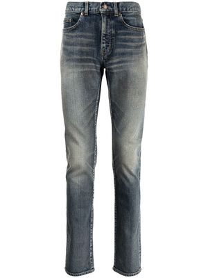 Saint Laurent whiskered skinny jeans - Blue