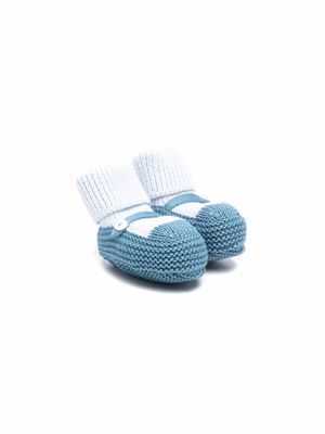 Little Bear virgin wool knitted slippers - Blue