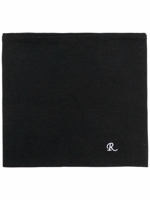 Raf Simons embroidered-logo scarf - Black