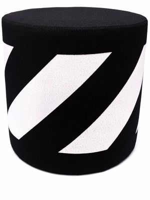 Off-White Diag-stripe cylindrical stool - Black